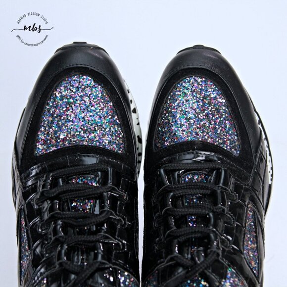 Steve Madden Barra Glitter Fashion Platform Sneakers Multicolor Women 8.5 - Picture 10 of 13